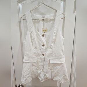 a new day White Sleeveless Button-Down Top